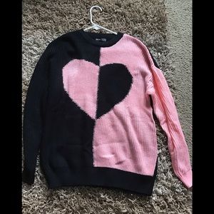 Pink & Black Heart Sweater